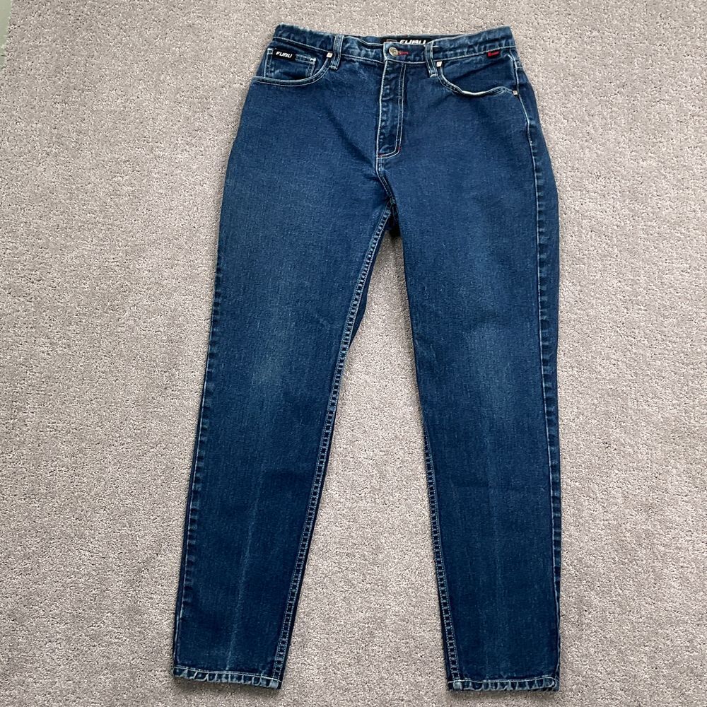 Fubu Jeans Women 11/12 29W 30L Blue Classic Tapered Leg Cotton Denim VTG